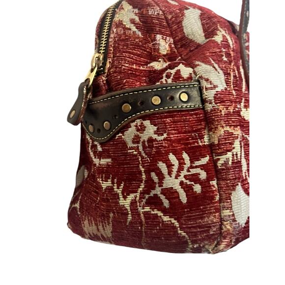 MZ Wallace Ivy Jacquard Tribecca MD Tapestry Carpet Fabric Leather Doctor RARE - Picture 2 of 16